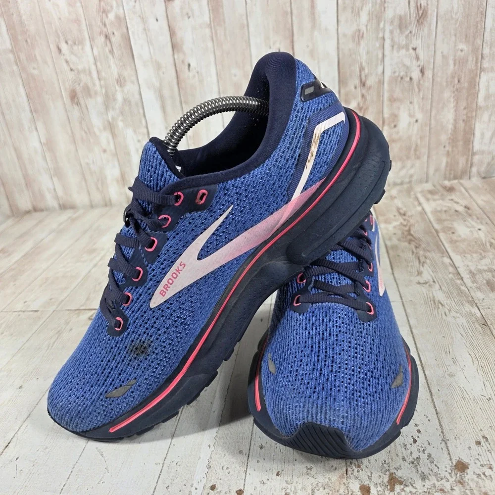 Brooks Ghost 15 Womens Running Shoes Blue Pink 1203801B469 Size 11 Medium B